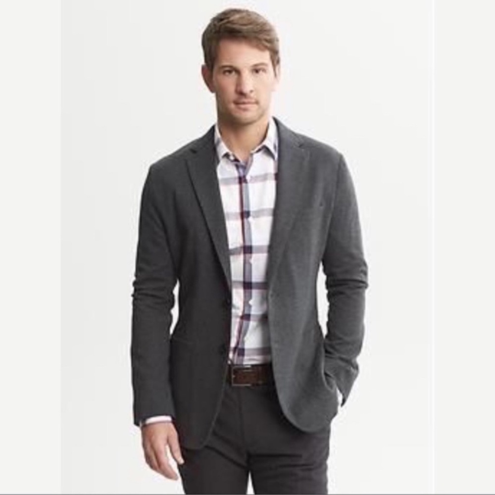 Banana Republic Blazer 44R Slim Fit Wool Suit Jacket Classic Preppy Academia - Picture 14 of 14